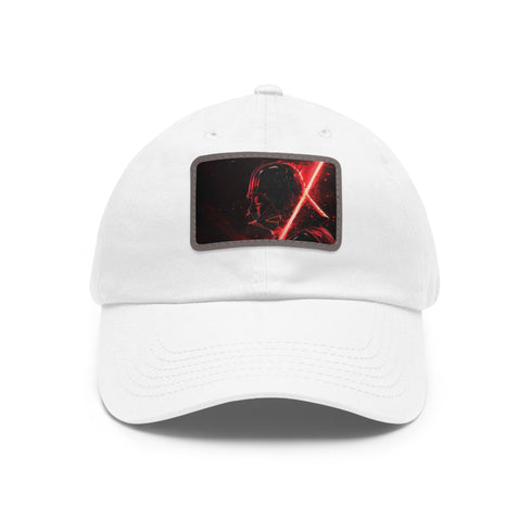 Dark Side Vader Sith baseball cap in white with light brown patch.