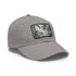 White cotton baseball cap featuring light brown rainforest patch.