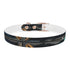Stylish black onyx dog collar with artisan tiles pattern for medium dogs.