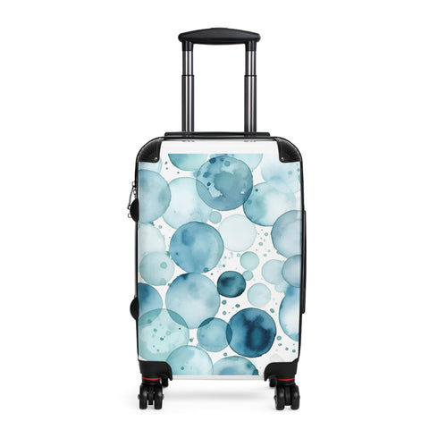 Small Black Ocean Blue Eyes Suitcase: Dazzling Travel Accessory.