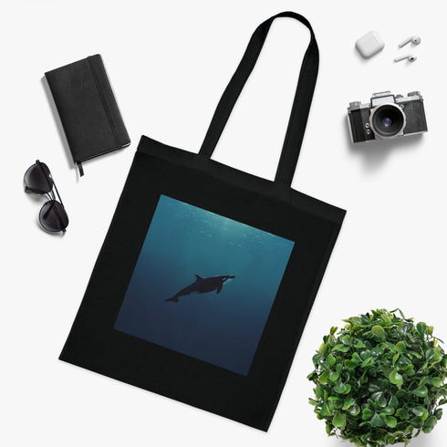 Deep Sea Dreamer Tote Bag in Black Cotton for Accessories.