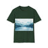 Alaska Beauty Watercolor Tee in Charcoal, size S - Cotton Crew Neck Shirt