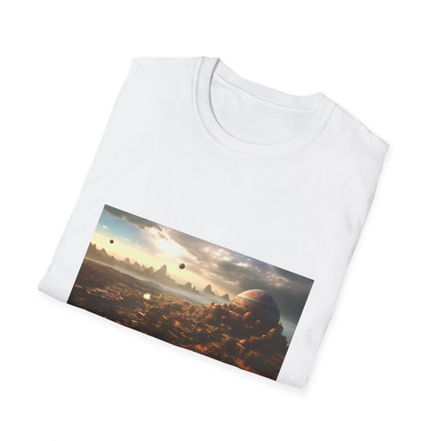 Shambala City of Light charcoal cotton crew neck T-shirt.
