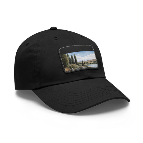 Kiwi Lake Adventure Baseball Cap in White with Light Brown patch.