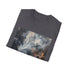 Abstract charcoal smoke art t-shirt, regular fit, mesmerizing unisex design.