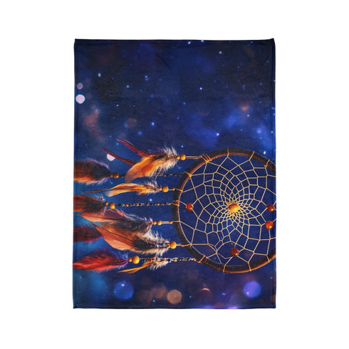 Dreamcatcher Suspended in Stars — Plush Fleece Throw Blanket — Product Detail View 10