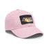 Hawaiian sunset paradise cap in white with light brown patch.