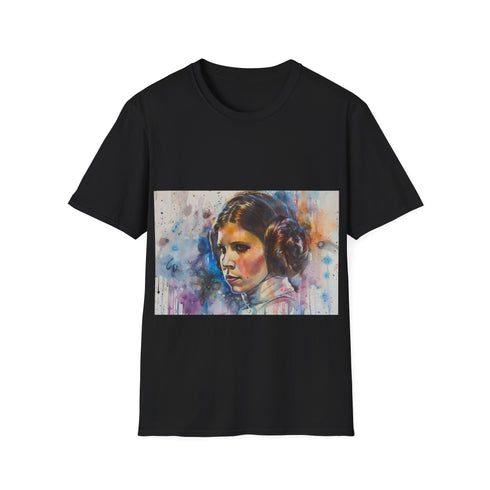 Galactic Goddess Leia Tee in Charcoal, Crew Neck, Cotton T-Shirt