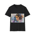 Charcoal cotton t-shirt with watercolor Princess Leia design and crew neck