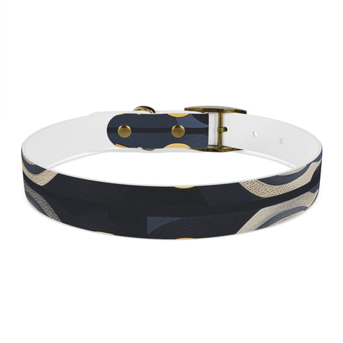 Stylish black onyx patterned dog collar for medium-sized pets.