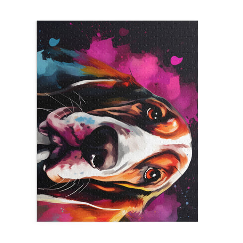 Basset Hound dog puzzle featuring charming 120-piece design.