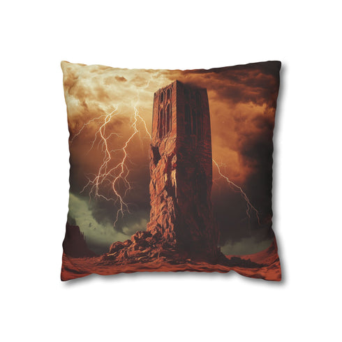 Desert Tower Carved from Lightning Double-Sided Square Cushion Cover