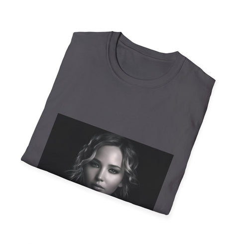 Charcoal cotton crew neck t-shirt with captivating summer-ready textured design