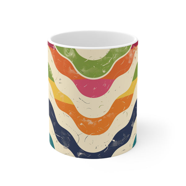 Retro Waves Coffee Mug - Brighten Your Day! | Mugs | 11 oz, Ceramic, Coffee Mugs, Home & Living, Kitchen, Mugs, Sublimation | Prints with Passion
