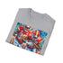 Charcoal crew neck T-shirt featuring vibrant Chiefs victory painting