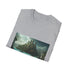 Charcoal cotton T-shirt with vibrant Atlantis pattern regular fit crew neck