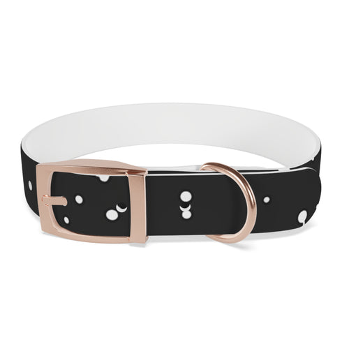 Celestial dog collar with black star pattern for medium-sized pets.