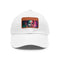 Neon watercolor charm baseball cap with light brown patch.