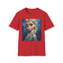 Charcoal T-shirt featuring vibrant Elsa painting capturing icy magic and strength