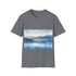 Alaska Bliss Watercolor Tee in Charcoal, Size S for Men/Women.
