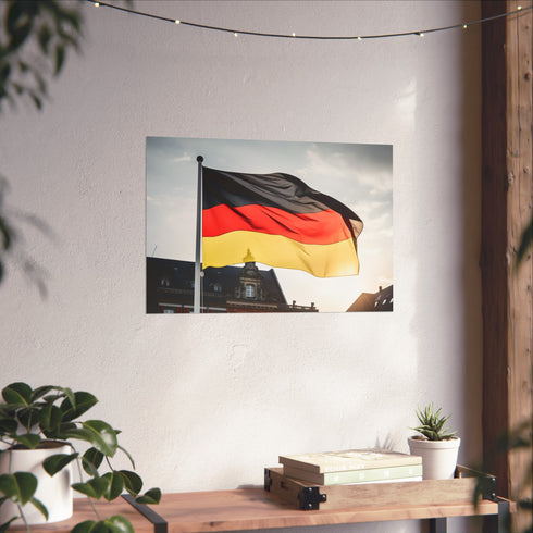 and gold colors that represent the nation's strength and unity. This high-quality poster makes a perfect gift and is ideal for any season. Celebrate the spirit of Germany with this striking artwork. Check out our collection for more patriotic designs. Thank you for supporting BenCPrints. Explore now!
Unify your space with the bold and iconic German flag poster featuring the eagle. The vibrant black