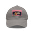 Neon watercolor Trex baseball cap with light brown patch.