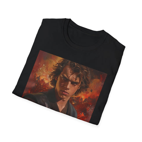 Charcoal cotton T-shirt featuring vibrant Anakin Skywalker portrait in regular fit