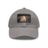 Winter baseball cap in white with light brown patch, inspired by frosty pines