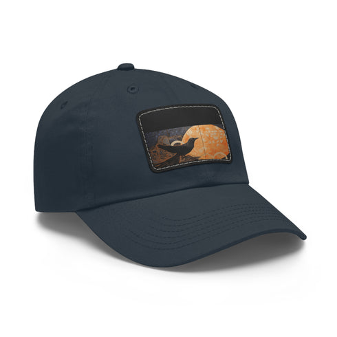 Black gold copper vegan unisex baseball cap with abstract design.