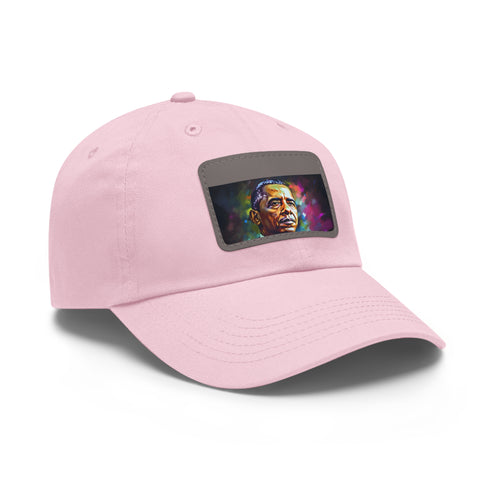Vibrant Obama watercolor baseball cap with neon colors for sunny days.