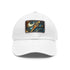 Fractal Fusion Baseball Cap, White with Light Brown Patch and Rectangle