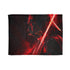 Cozy Darth Vader lightsaber blanket with imposing figure design.