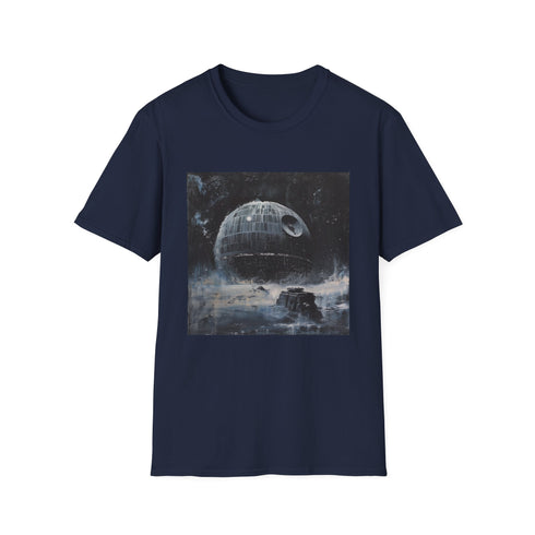 Death Star Fear the Power T-Shirt in Charcoal, Size S.