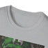 Charcoal cotton T-shirt with vibrant Luigi painting 디자인이 돋보임