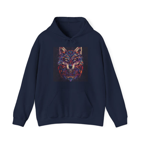 Wild Wisdom Animal Spirit Hoodie in Navy, Regular Fit Unisex/Women's.