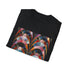Abstract art deco pattern charcoal t-shirt for men and women.