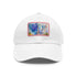Eiffel Tower Dreams White Cotton Baseball Cap with Light Brown Patch