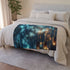 Mystical Wind Chimes Glowing in Night — Plush Fleece Throw Blanket — Product Detail View 6