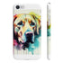 Labrador puppy phone case, glossy finish, perfect accessory for iPhone users.