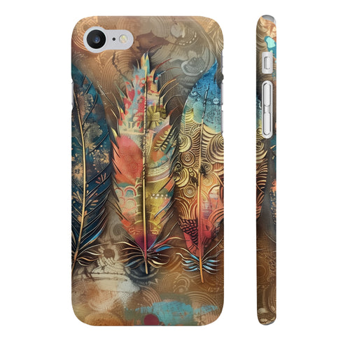 Bohemian Feathers Phone Case for iPhone 7/8 Plus, Glossy Slim Styling