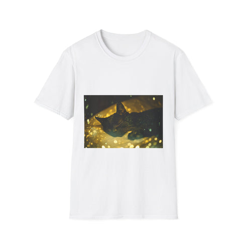 Cosmic Galaxy Black Cat Celestial Graphic Unisex Softstyle T-Shirt