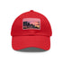 Miami Sunset Horizon Baseball Cap in White with Light Brown Rectangle Patch