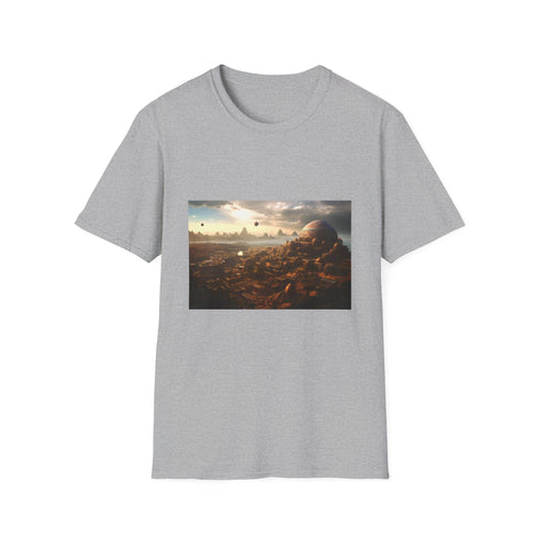 Shambala City of Light watercolor graphic tee - Charcoal, Regular fit.