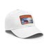 White baseball cap with Norwegian flag patch - Nordic pride design.