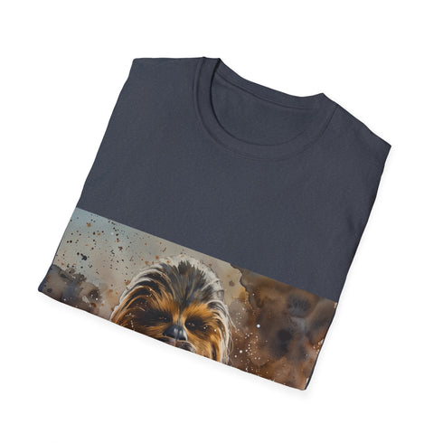 Watercolor design cotton charcoal Chewbacca t-shirt in regular fit