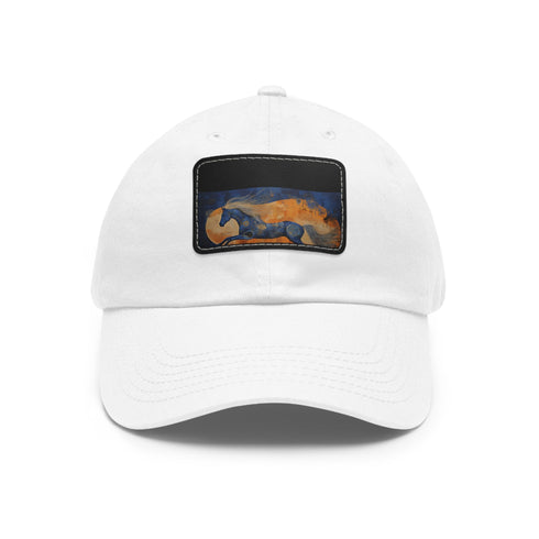 White light brown patch abstract horse baseball cap.