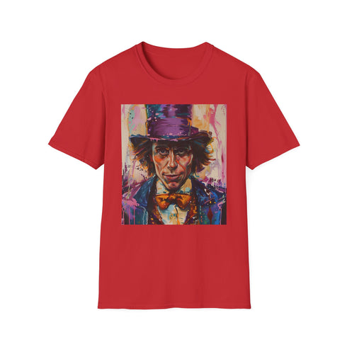 Willy Wonka portrait T-shirt in Charcoal, regular fit, cotton fabric.