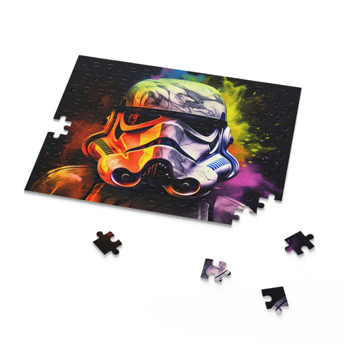 Neon Storm Trooper Watercolor Puzzle - 120 pcs galactic challenge.