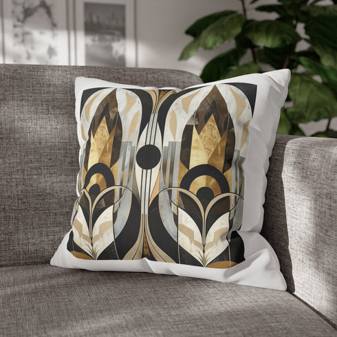 Square Poly Canvas Pillowcase for stylish living room decor - 100% polyester, double-sided print, concealed zipper