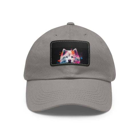 Fluffy Pup Paradise Baseball Cap in White with Light Brown Patch